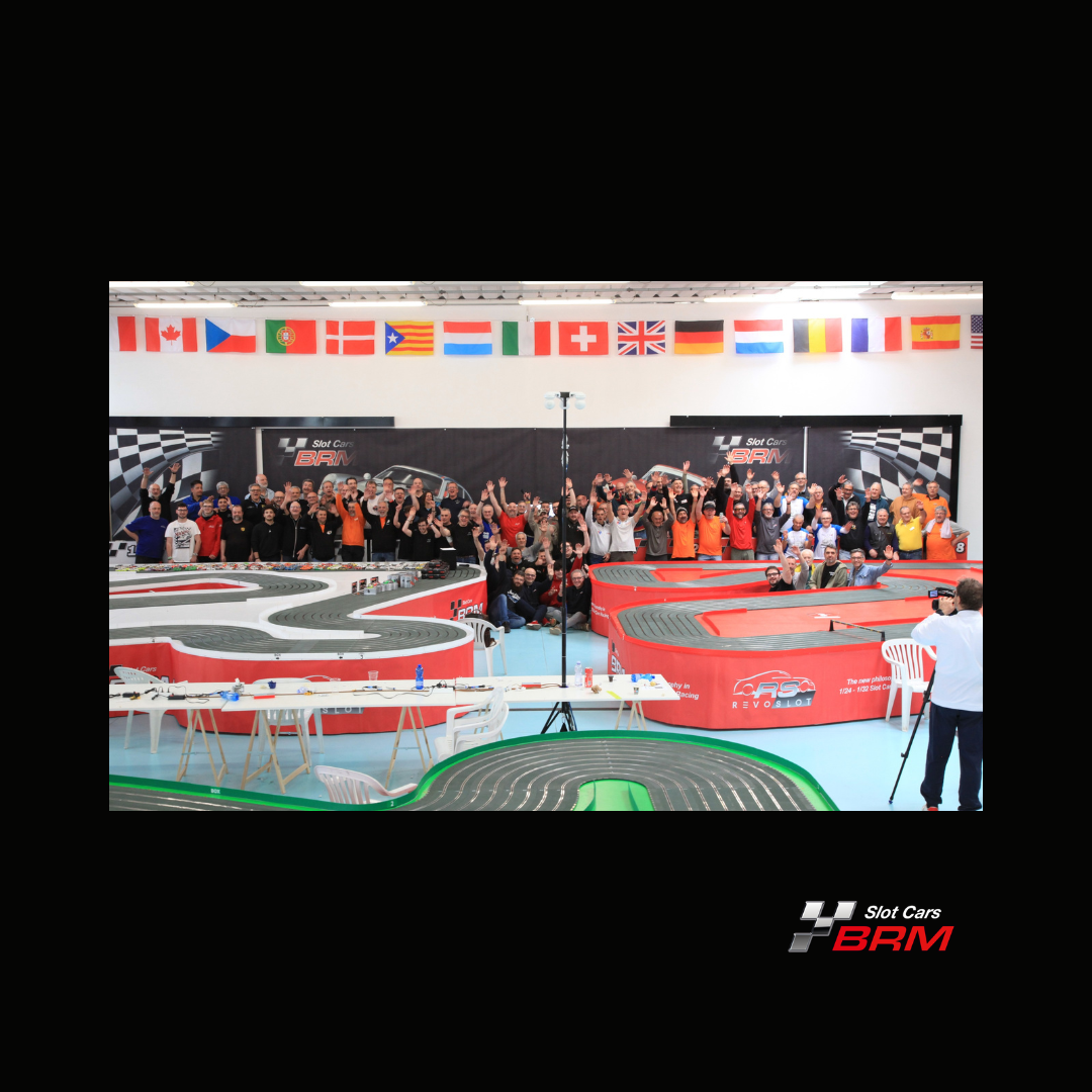Youngtimer Trophy 2026 slot racing event at BRM Slot Car Arena with 162 cars competing